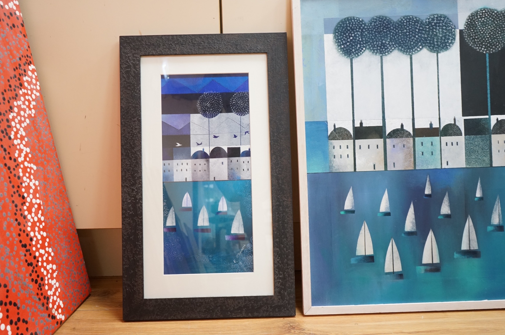 E. O'Donnell, ‘Montenegro waters’ and ‘Istira’, each signed, two acrylics on board, largest 60 x 60cm
